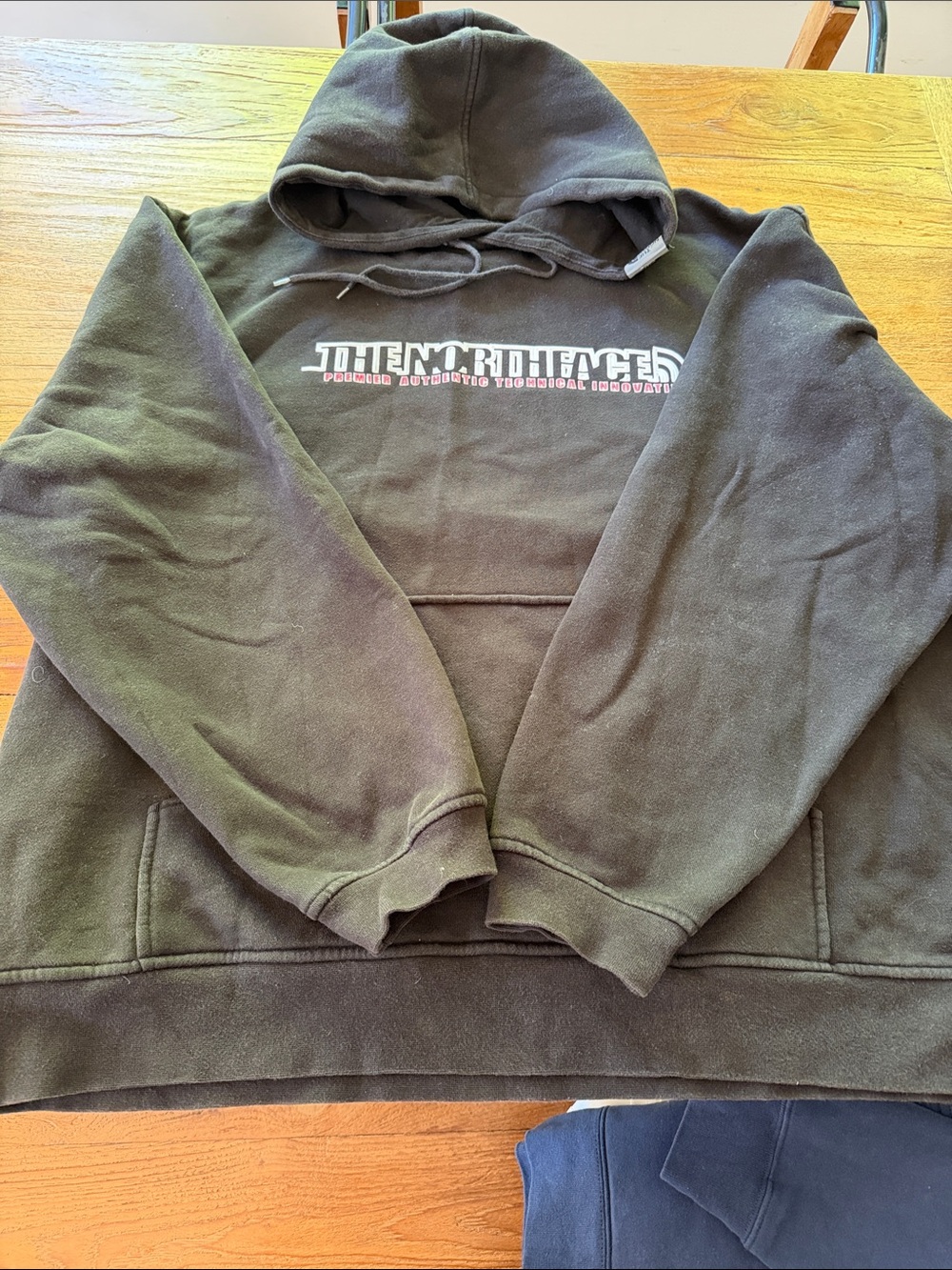 The North Face Brown Hoodie with Red Trim